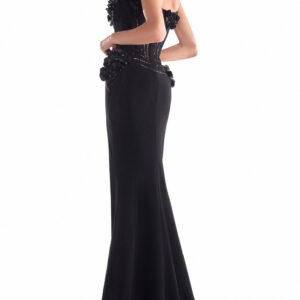 Alternative view of MNM COUTURE G2115 - Floral Applique Sweetheart Crepe Gown