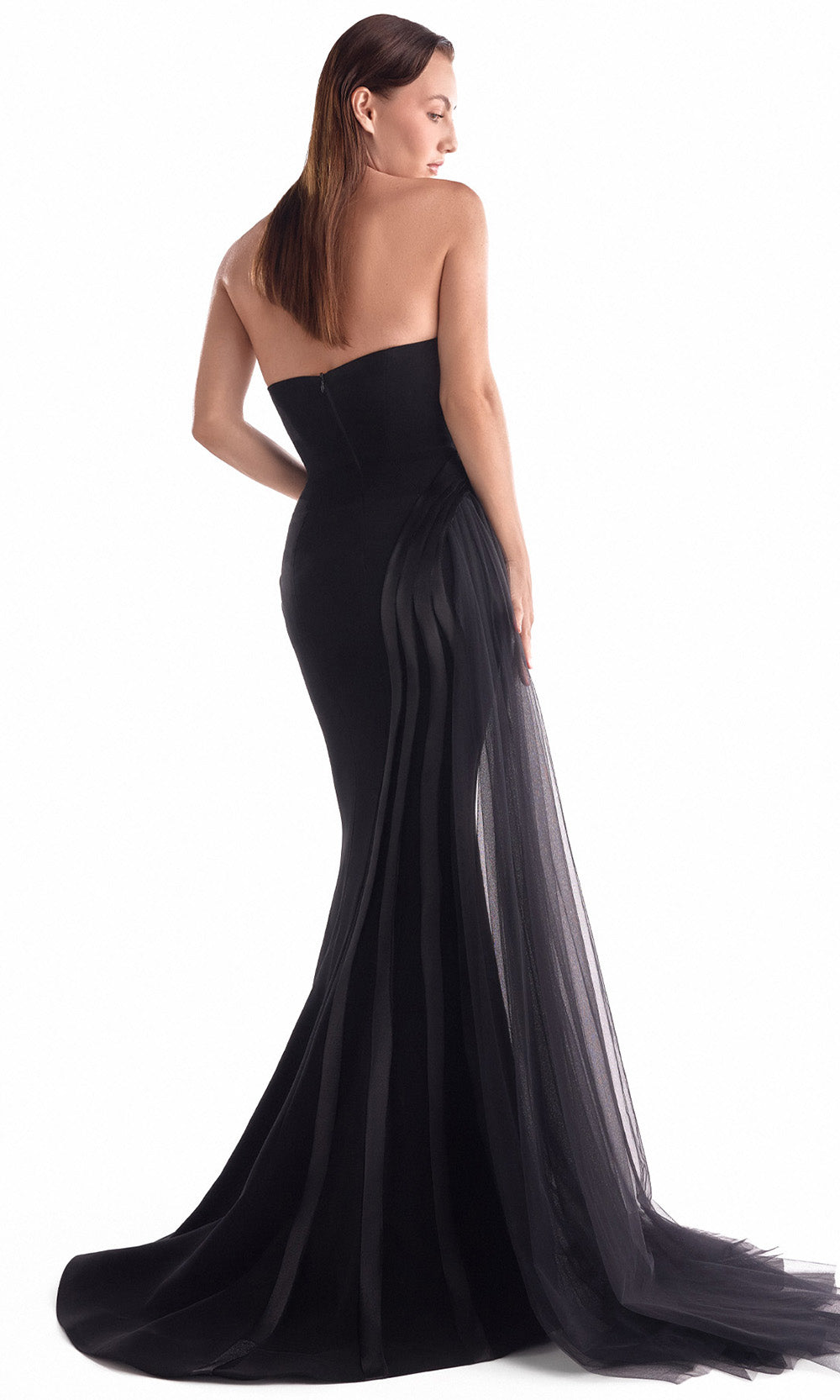 MNM COUTURE G2116 - Corded Embroidery Strapless Evening Gown - Image 2