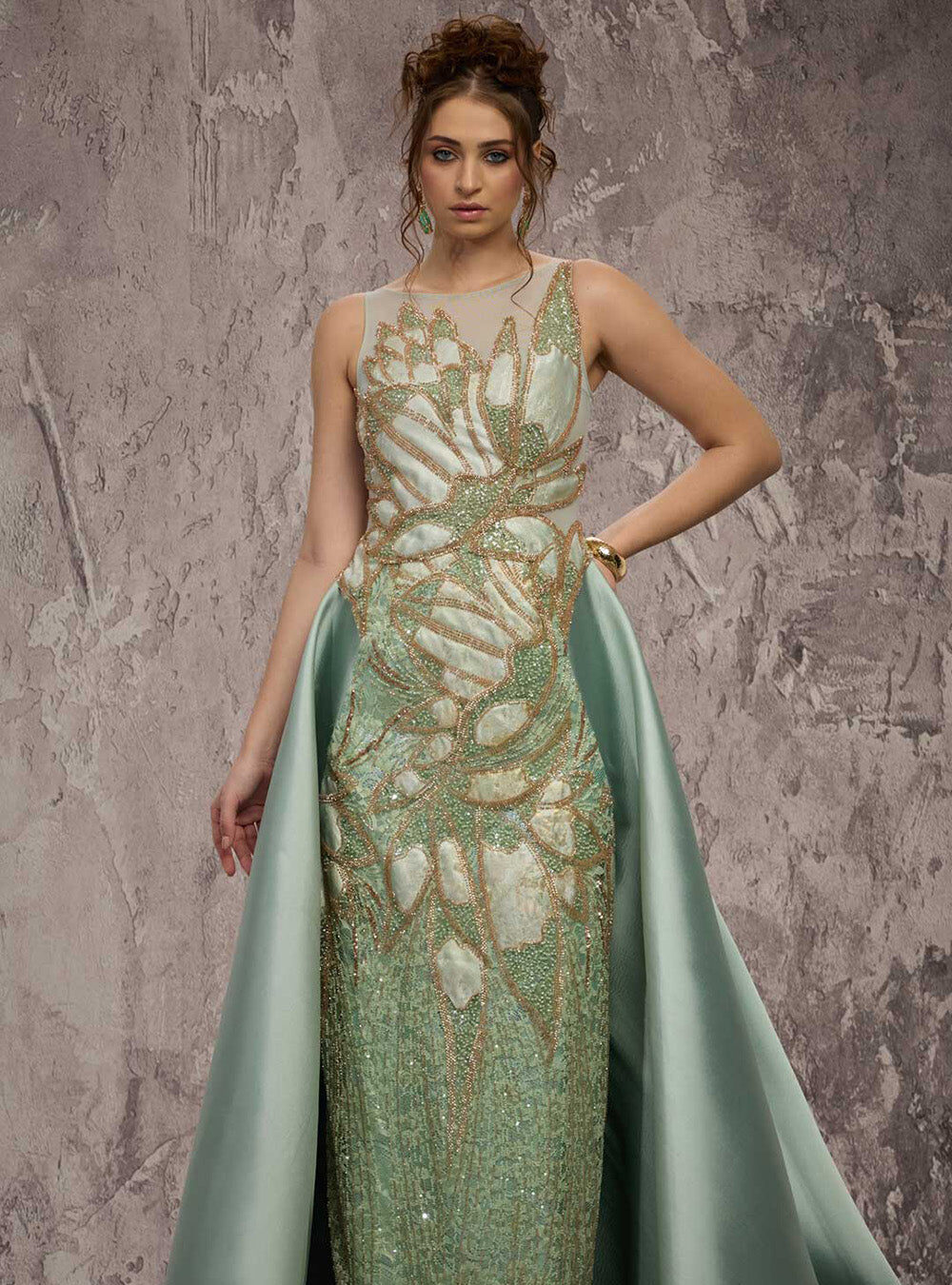 MNM COUTURE J03503 - Illusion Back Fully Beaded Evening Gown