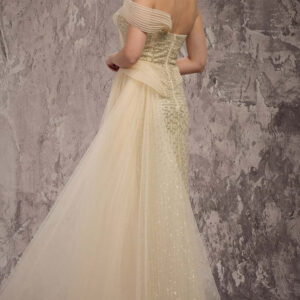 Alternative view of MNM COUTURE Q1405 - Plunging Sweetheart Beaded Overskirt Gown