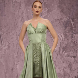 MNM COUTURE Q2024 - Strapless Embellished High Low Dress